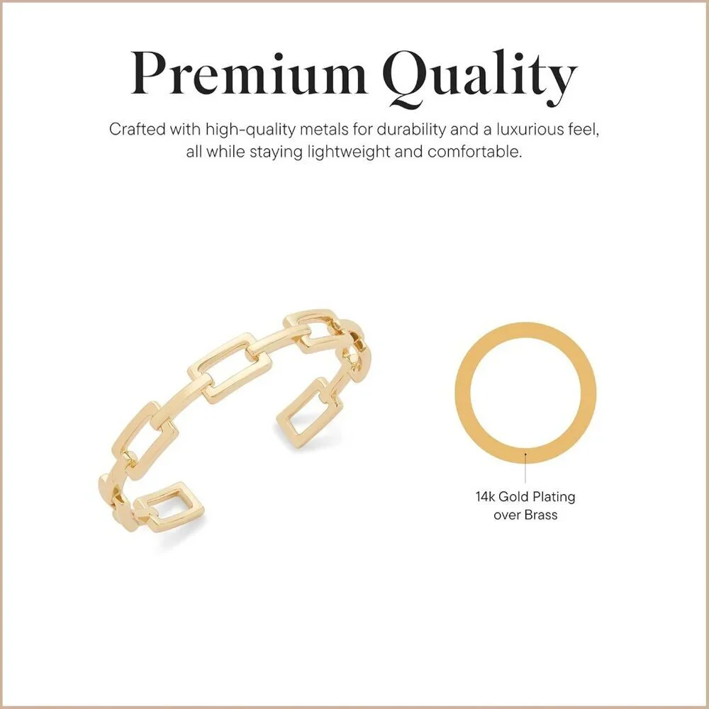 Women's Gold Huxley Cuff Bracelet Adjustable Bracelet High Polish Plating - Picture 3 of 7